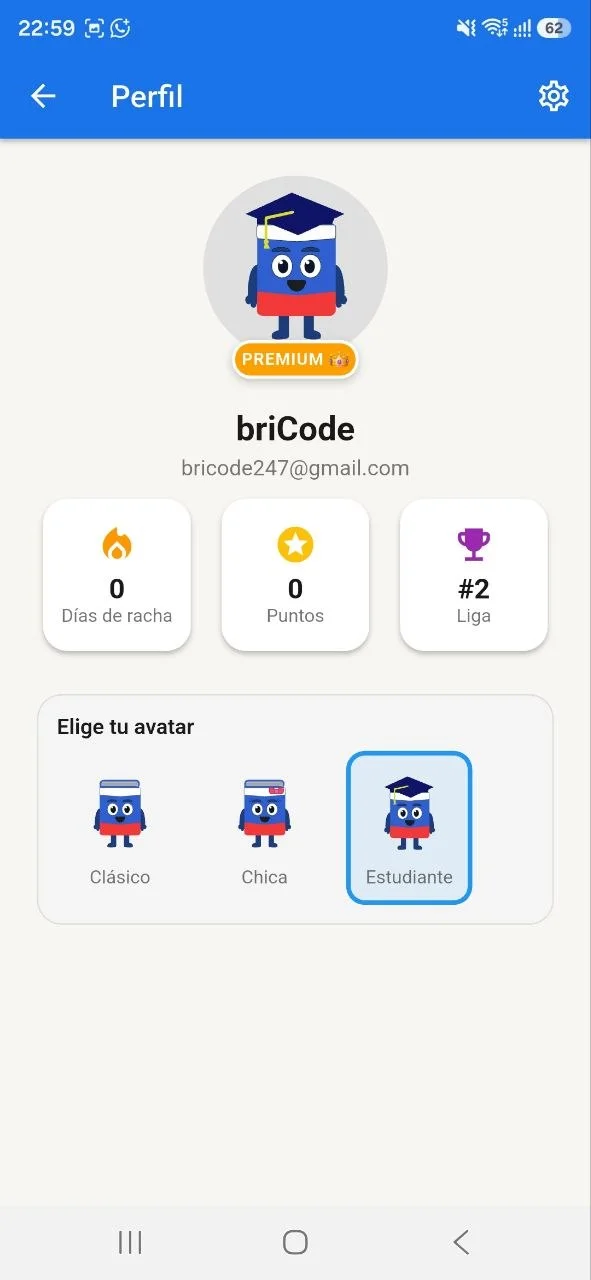 Perfil premium con avatares